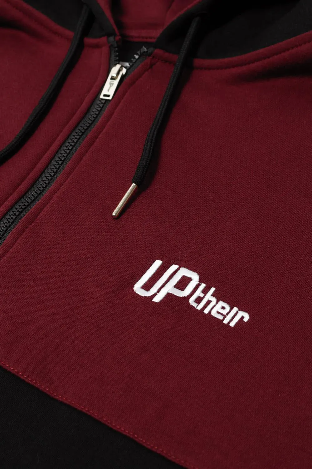 Uptheir Boulders Zip Through Hoody - Burgundy