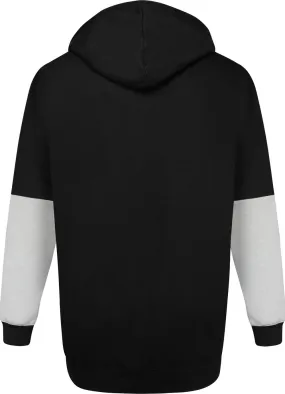 Uptheir Canter Chest Stripe Zip Hoody - Black Grey