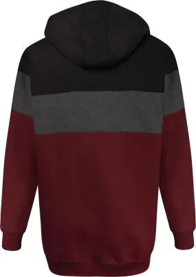 Uptheir Dynamic Full Zip Colour Block Hoody - Burgundy