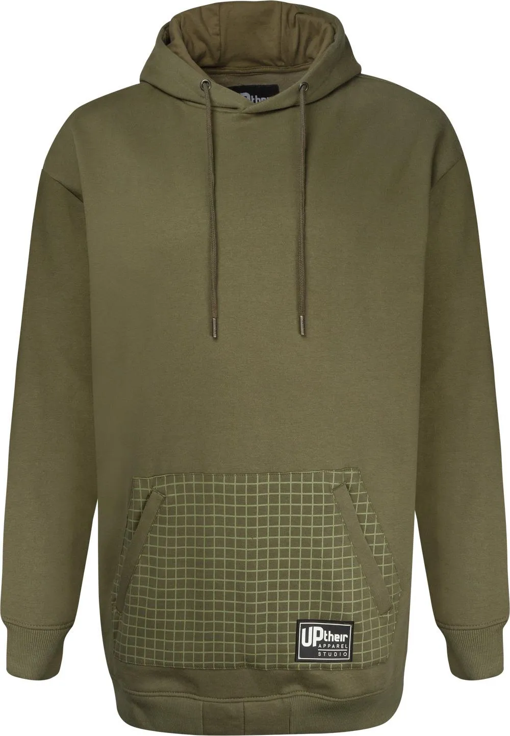 Uptheir Flock Ripstop Kangaroo Pocket Hoody - Khaki