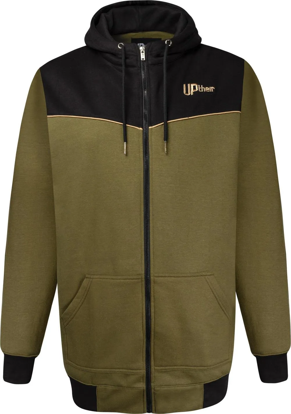 Uptheir Leadership Full Zip Piping Hoody - Olive