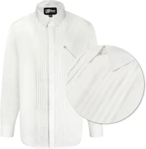 Uptheir Megan Bib Front Long Sleeve Shirt - White