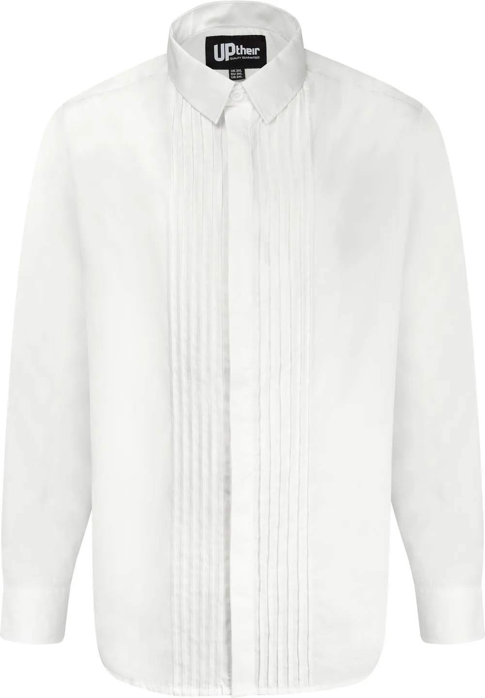 Uptheir Megan Bib Front Long Sleeve Shirt - White