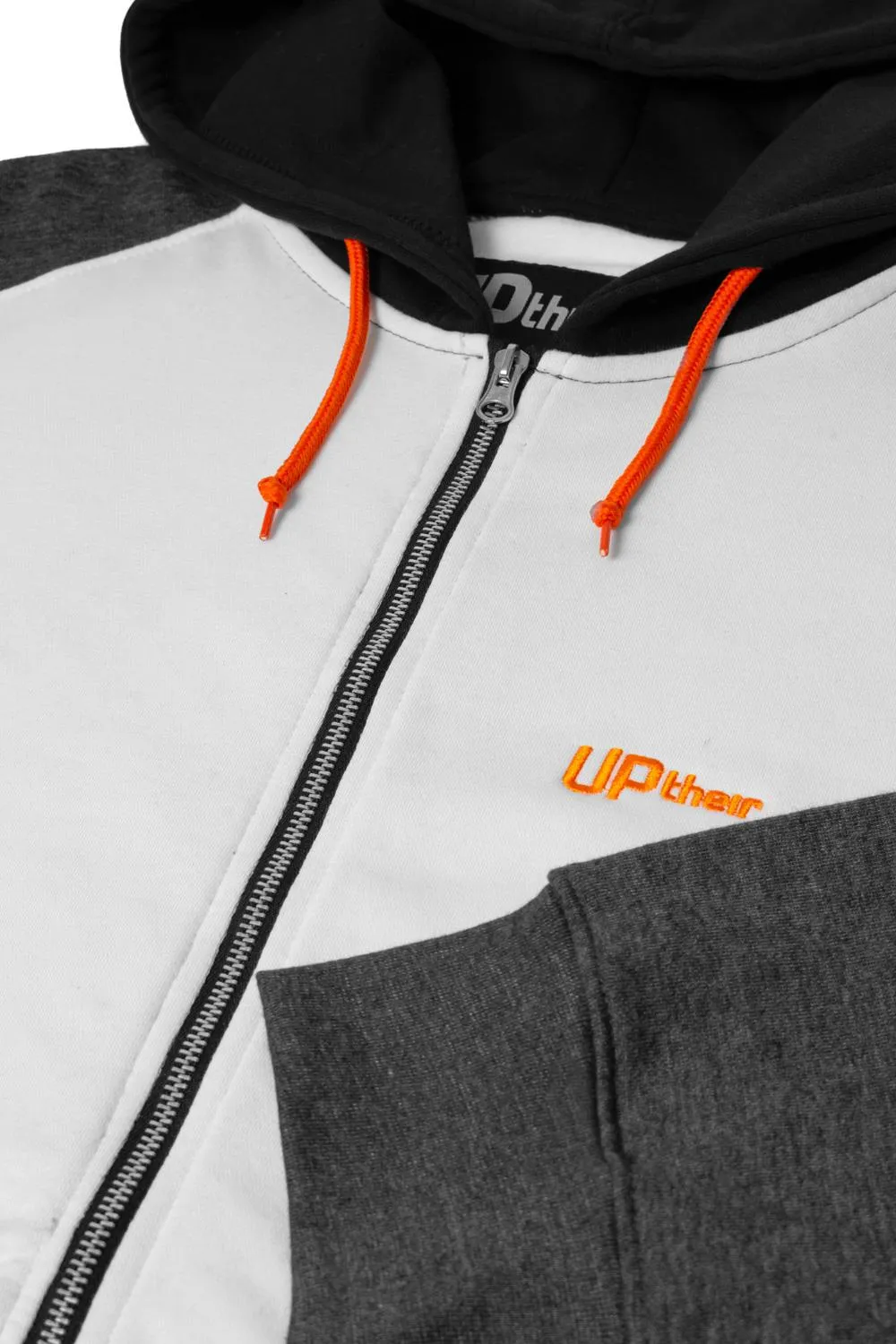 Uptheir Queens Colour Block Zip Through Hoodie - Meteorite