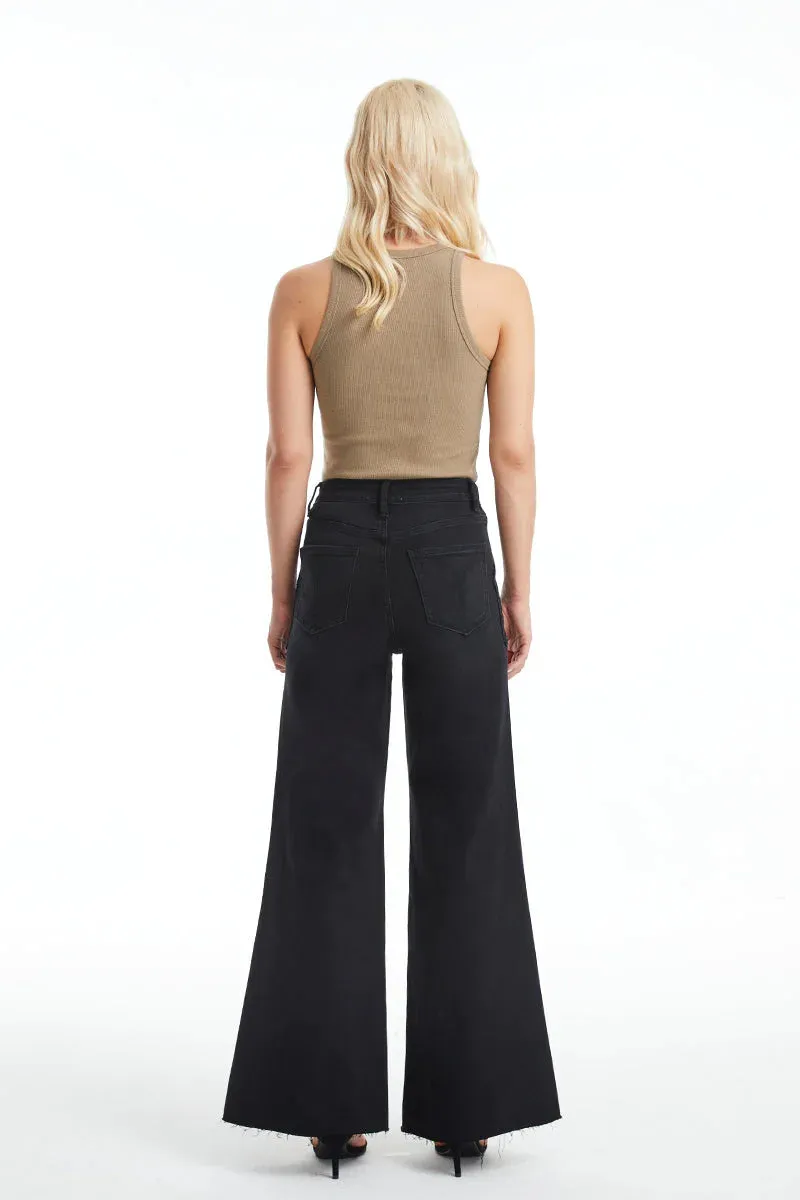 Utility Patch Pocket Wide Leg Jeans