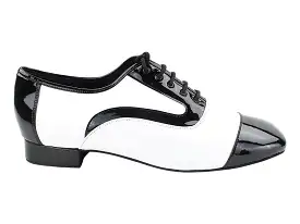 Very Fine C916102 Men's Black Patent and White Leather Ballroom Dance Shoes