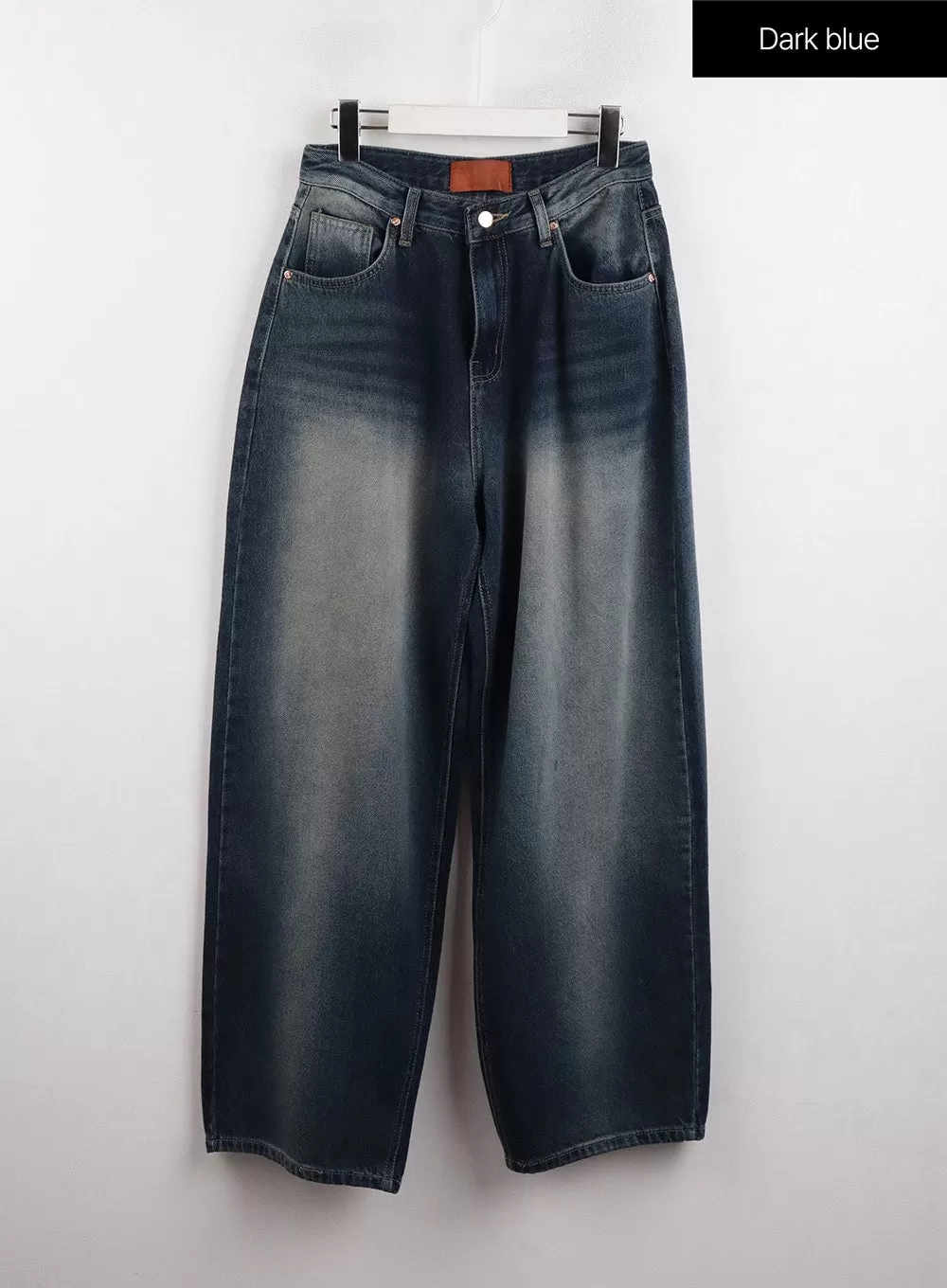 Washed Wide Leg Denim Jeans CJ418