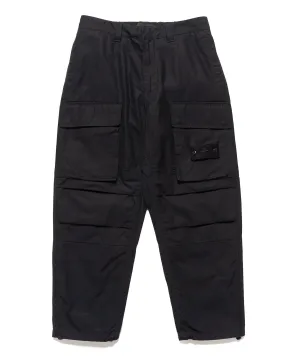 Weatherproof Cotton Canvas Ghost Piece Loose Fit Cargo Pants Black