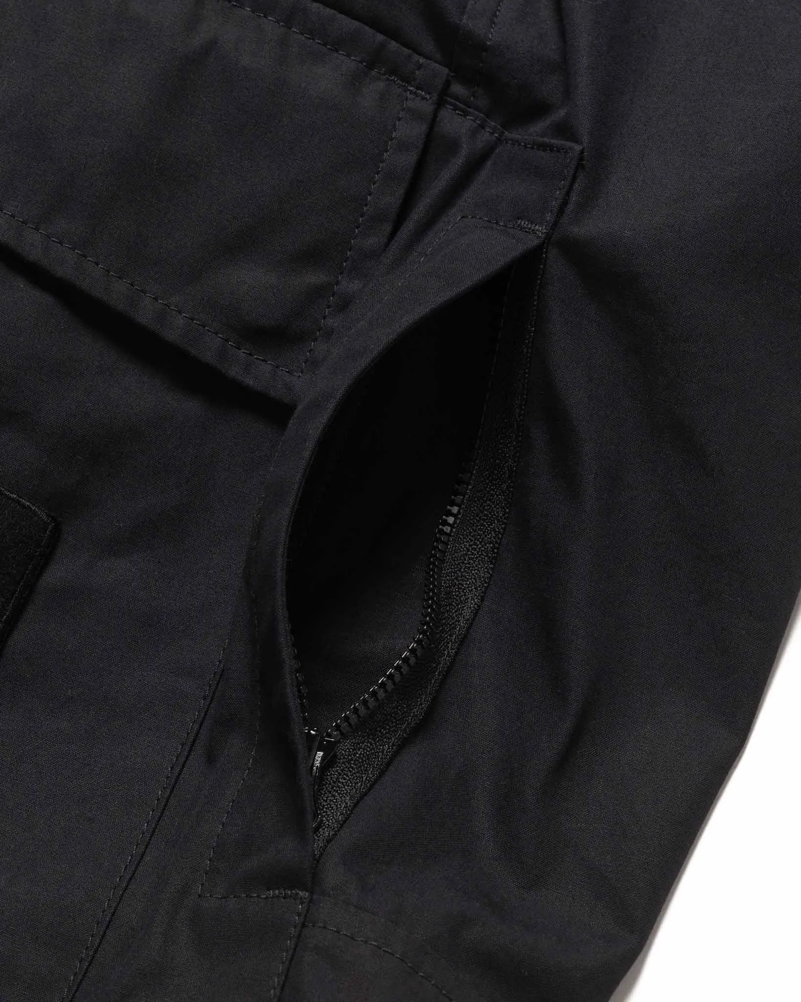 Weatherproof Cotton Canvas Ghost Piece Loose Fit Cargo Pants Black