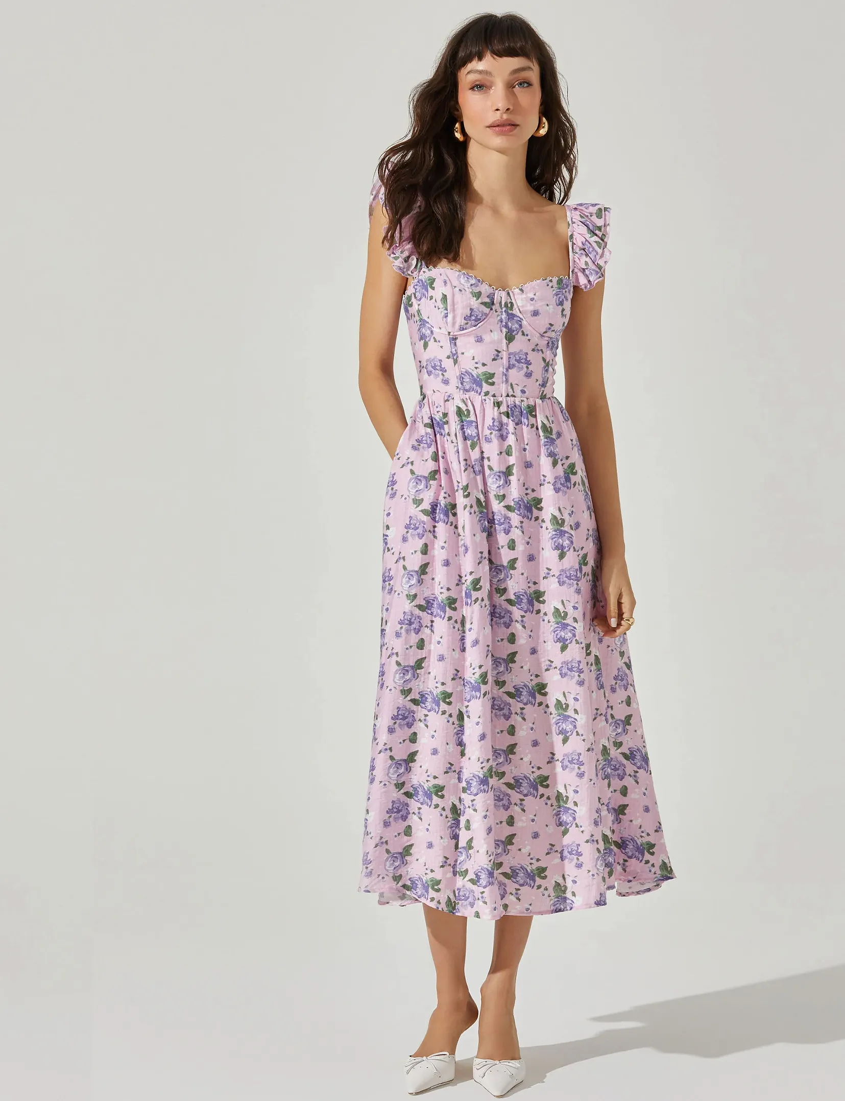 Wedelia Dress, Purple Floral