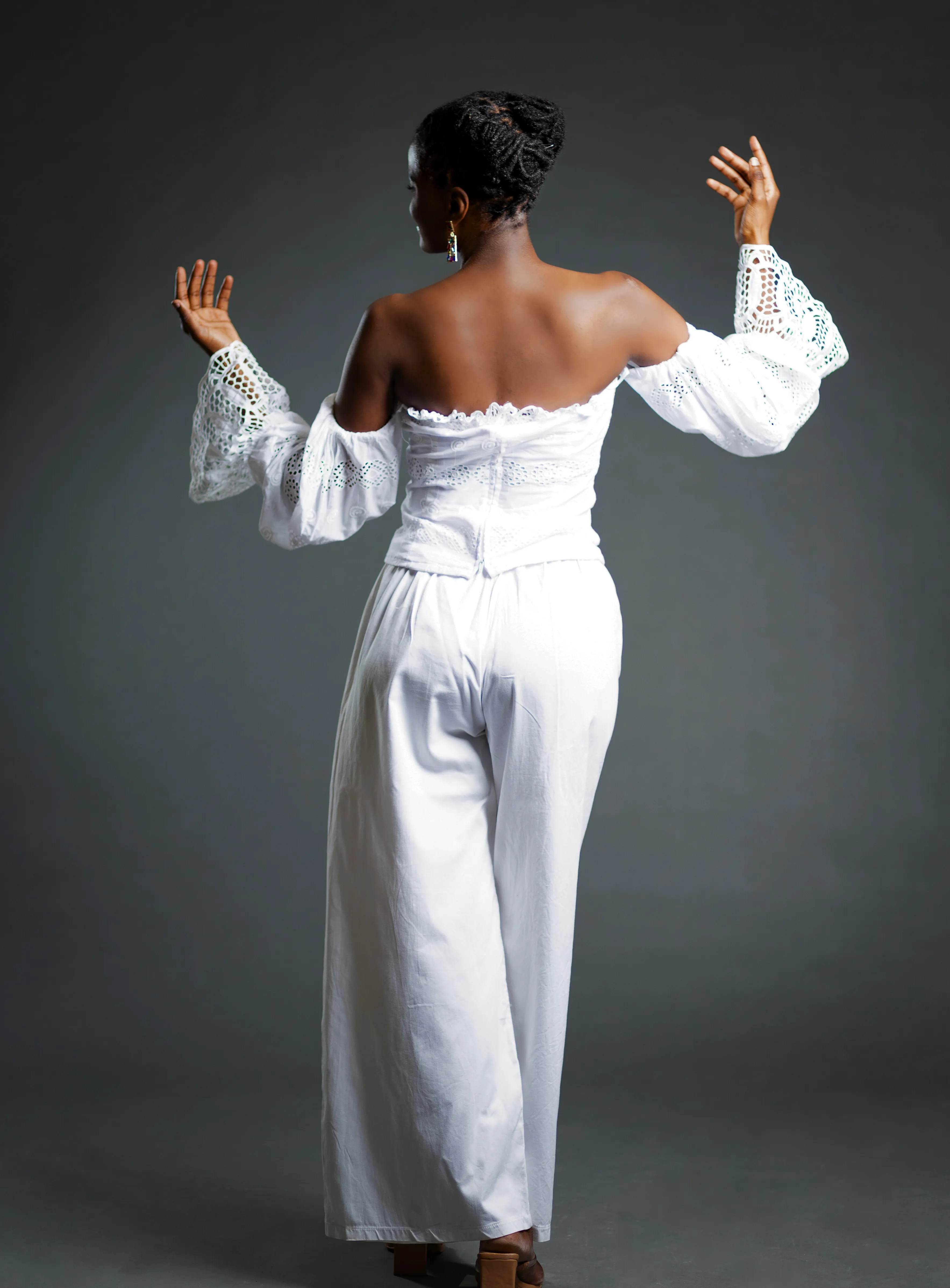 White Linen Wide Leg Pants