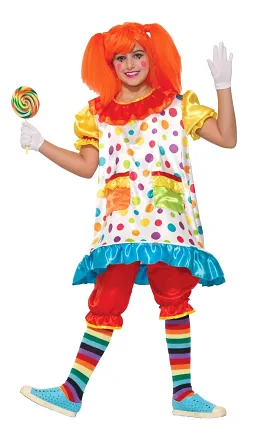 Wiggles The Clown Costume Hoop Dress Child Girls Polka Dots Small 4 -6