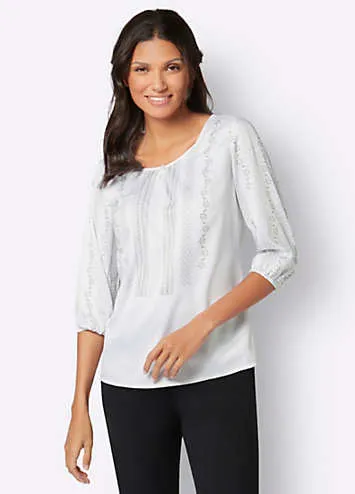 Witt Front Print Three-Quarter Length Sleeve Blouse | Grattan