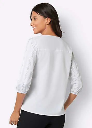 Witt Front Print Three-Quarter Length Sleeve Blouse | Grattan