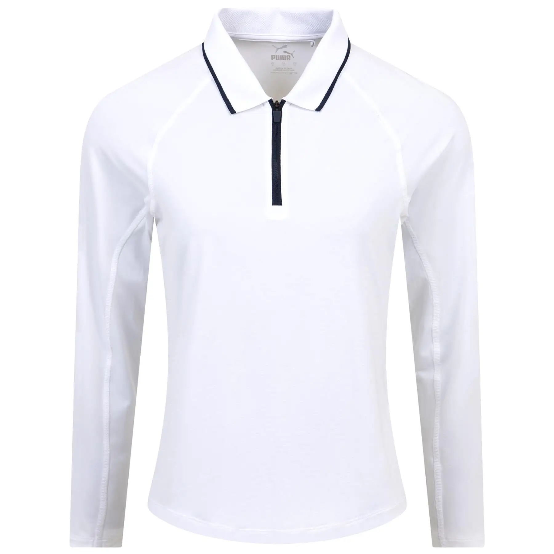 Womens You-V Long Sleeve Quarter Zip Polo White - SS24