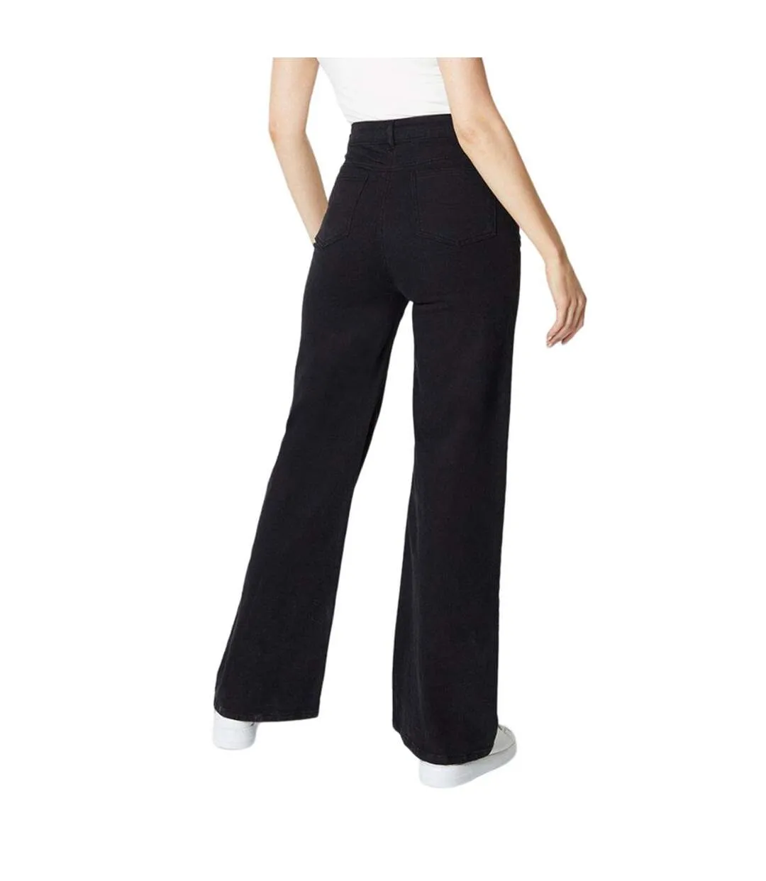 Womens/ladies wide leg jeans black Principles