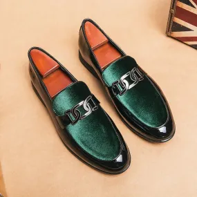 Xituodai  New Wedding Shoes for Men Loafers Green Patent Leather  Slip-On Round Toe Men Dress Shoes Free Shipping Business Size 