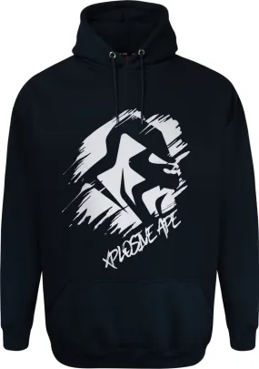 Xplosive Ape Scrawl Print Hoody - Navy