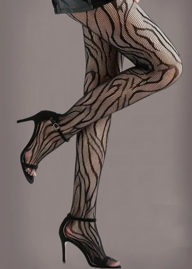 Zebra Pattern Fishnet Tights